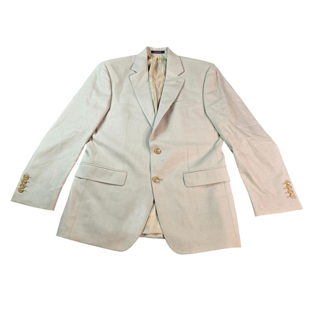 Ralph Lauren Men's Tan Silk Wool Blend 2 Button Sport Coat Blazer Made in Canada